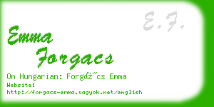 emma forgacs business card